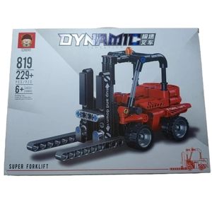 New Dynamic Red Super Forklift Builder Set Turning Accessories 229 Pcs Boy Gift